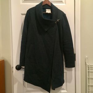 Green Wool Cape Coat